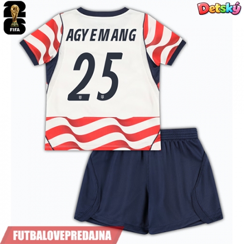 Lacne Dětský Futbalové dres Spojené štáty Patrick Agyemang #25 MS 2026 Krátky Rukáv - Domáci (+ trenírky)